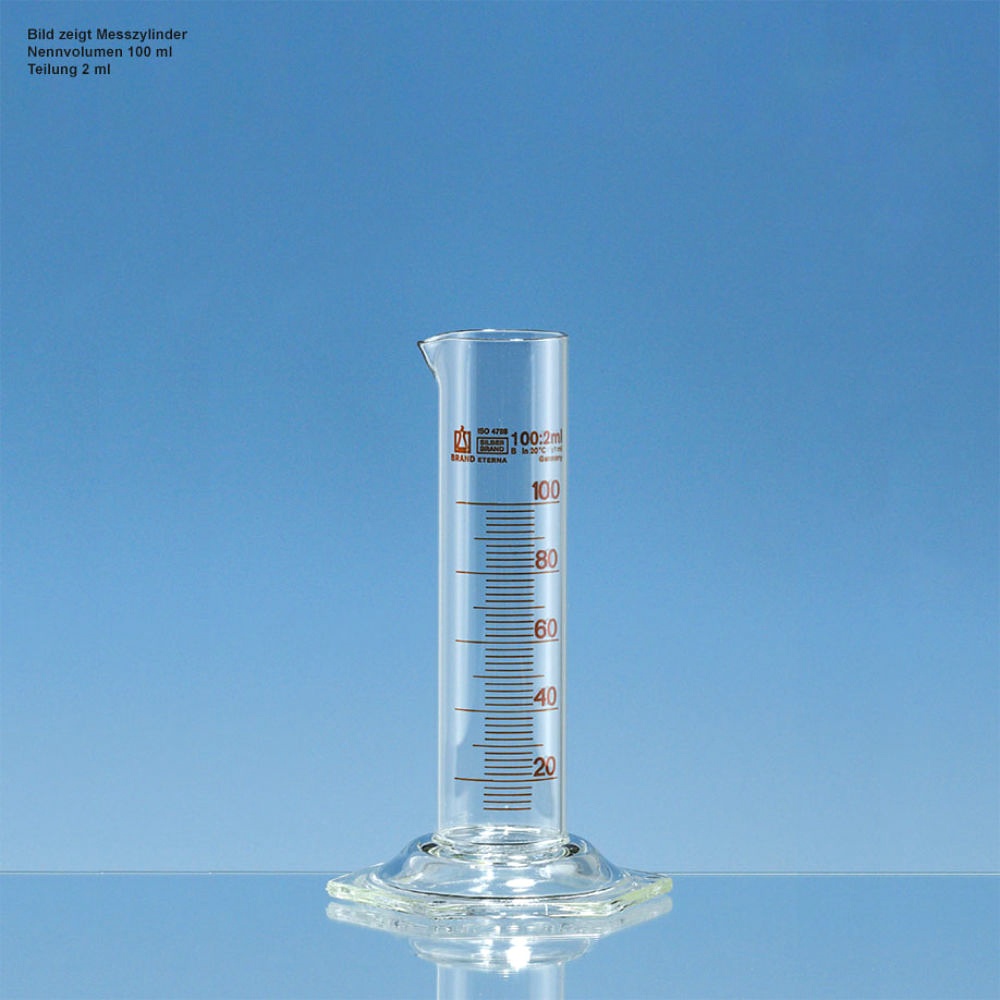 Messzylinder, SILBERBRAND-ETERNA 250 ml:5 ml, Boro 3.3, braun graduiert