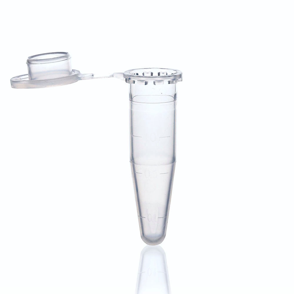 Einmal-Reaktionsgefäß, PP, unsteril 0,5 ml, transparent, mit Deckel