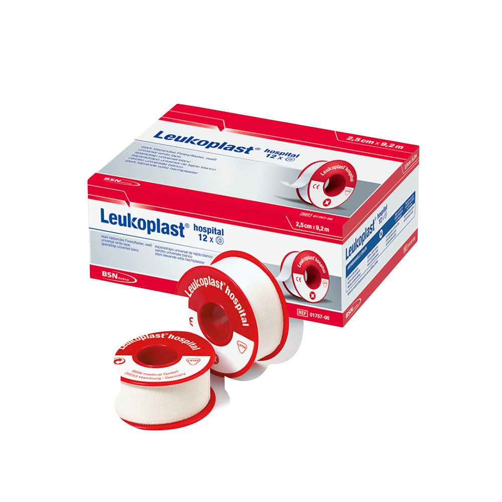 [BSN 0175600] Leukoplast hospital Rollenpflaster Ohne Schutzring, 9,2 m x 1,25 cm, weiß