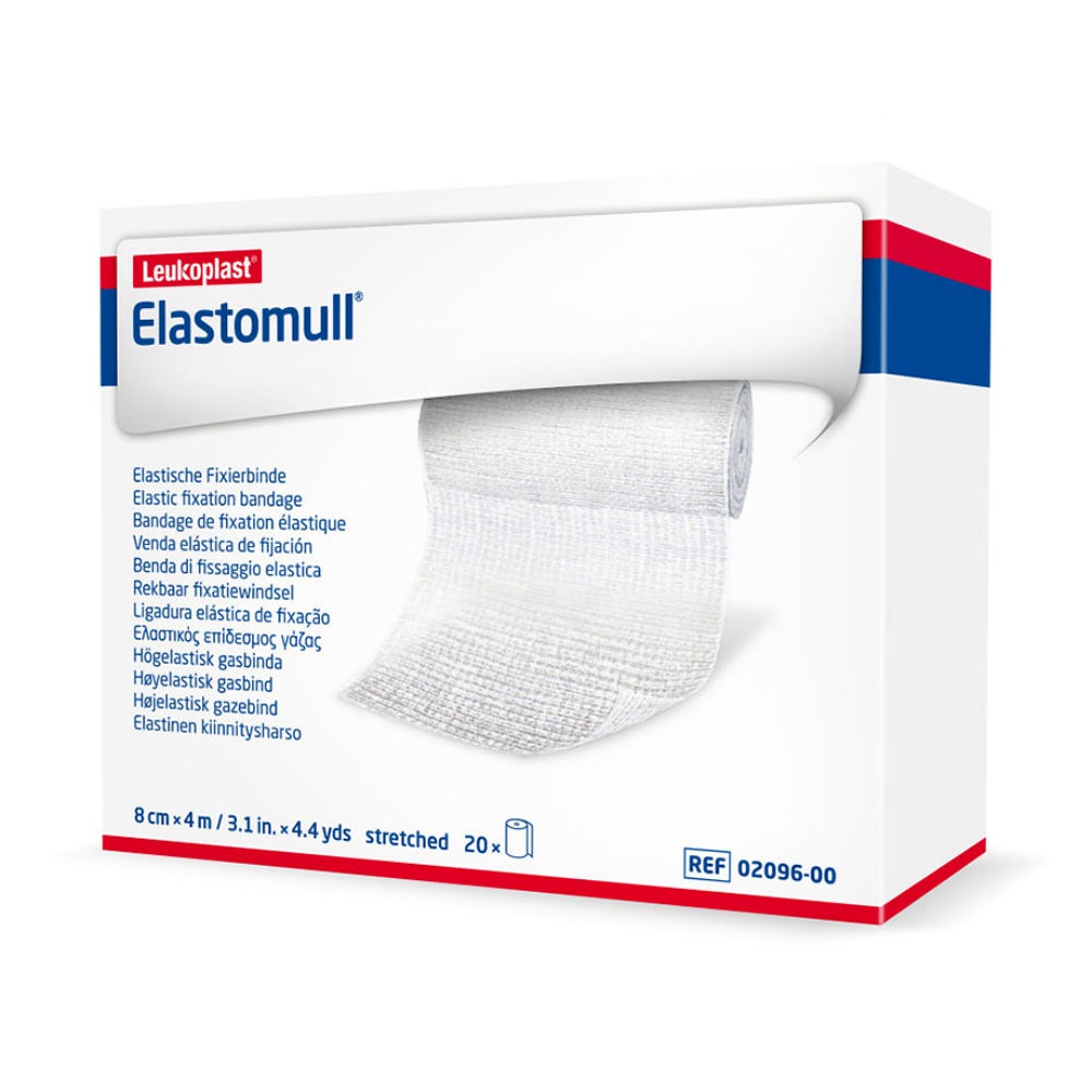 Elastomull Fixierbinde 4 m x 8 cm, weiß Einzeln verpackt