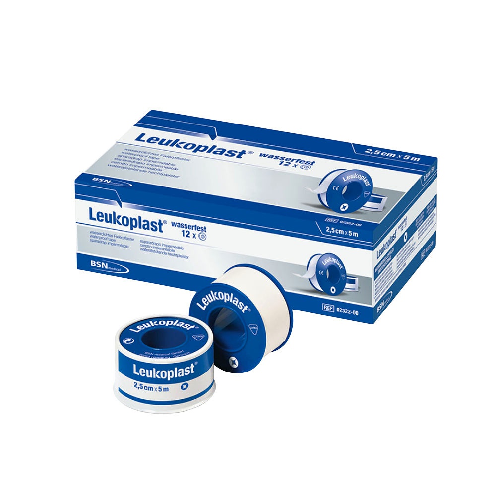 [BSN 0232100] Leukoplast Rollenpflaster wasserfest Im Schutzring, 5,0 m x 1,25 cm, weiß