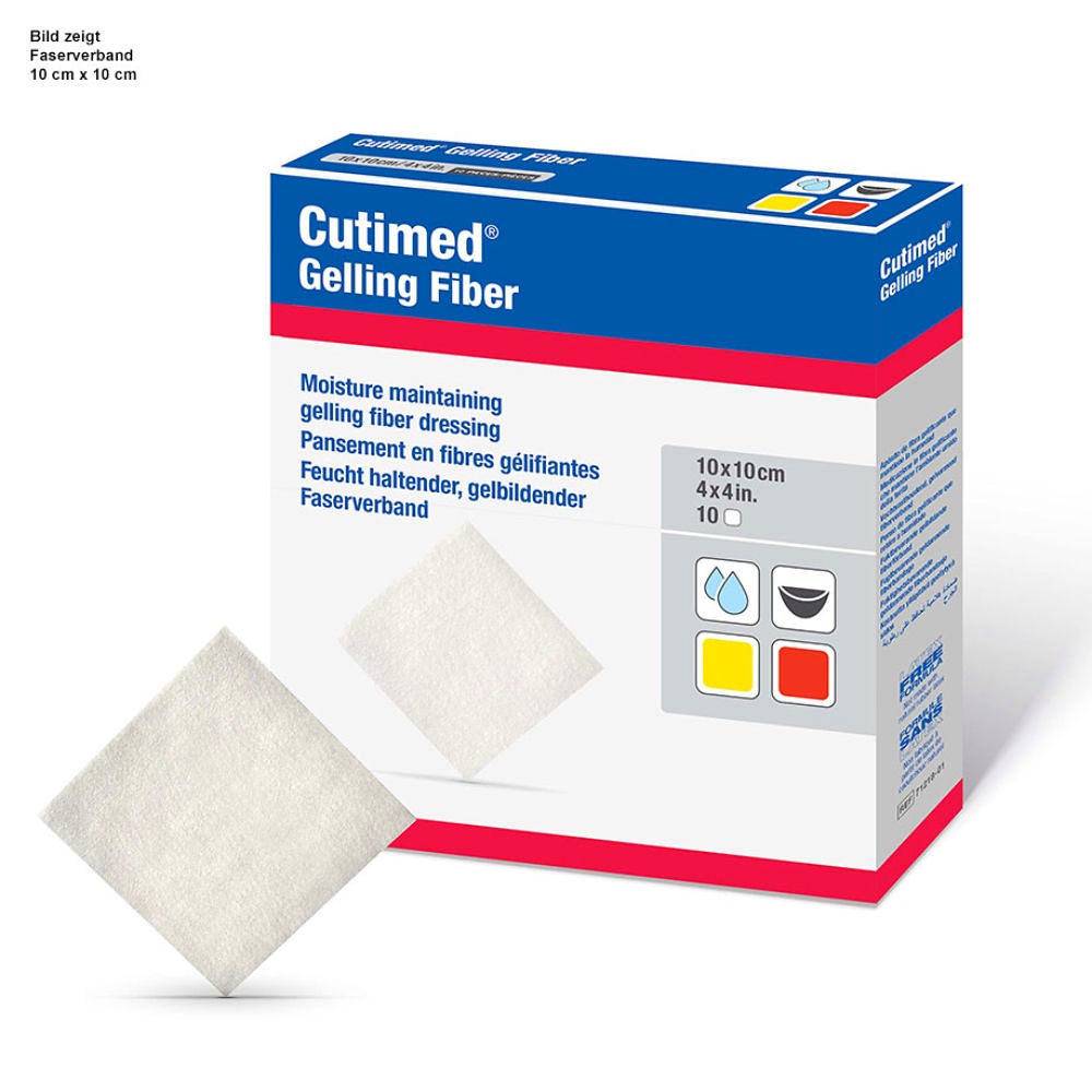 [BSN 7121801] Cutimed Gelling Fiber Kompressen 10 x 10 cm, steril (10 Stck.)