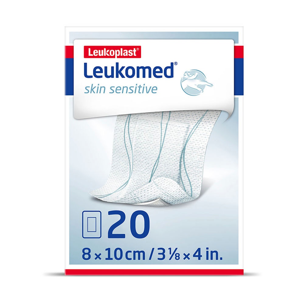 Leukomed skin sensitive steril, Vlies Wundverband 8 cm x 10 cm (20 Stck.)