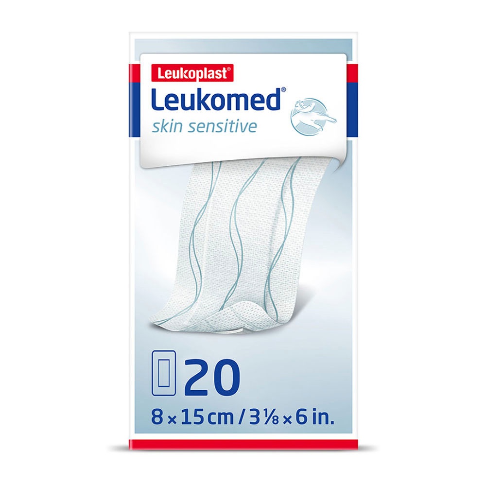 Leukomed skin sensitive steril, Vlies Wundverband 8 cm x 15 cm (20 Stck.)