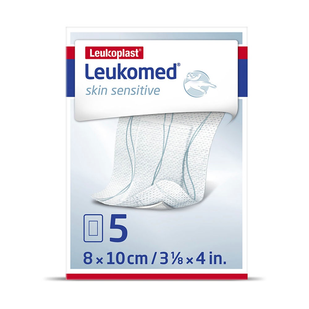 Leukomed skin sensitive steril, Vlies Wundverband 8 cm x 10 cm (5 Stck.)
