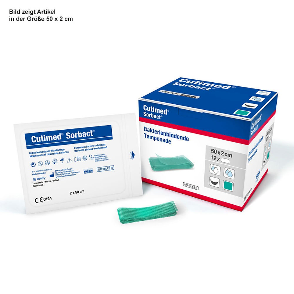 [BSN 7216612] Cutimed Sorbact Tamponaden 2 x 50 cm, steril (24 Stck.)