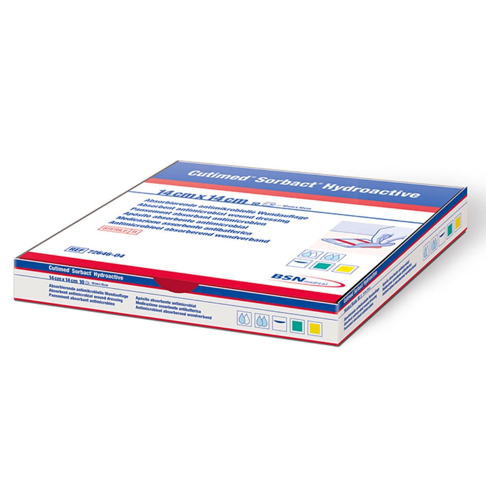 Cutimed Sorbact Hydroactive Wundauflagen 14 x 14 cm (10 Stck.)