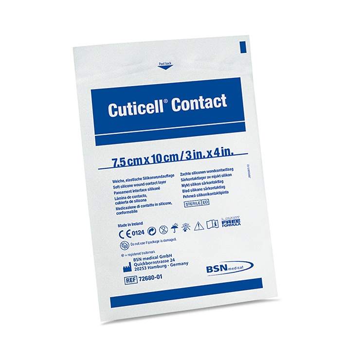Cuticell Contact Silikonwundauflagen 5,0 x 7,5 cm, steril (5 Stck.)
