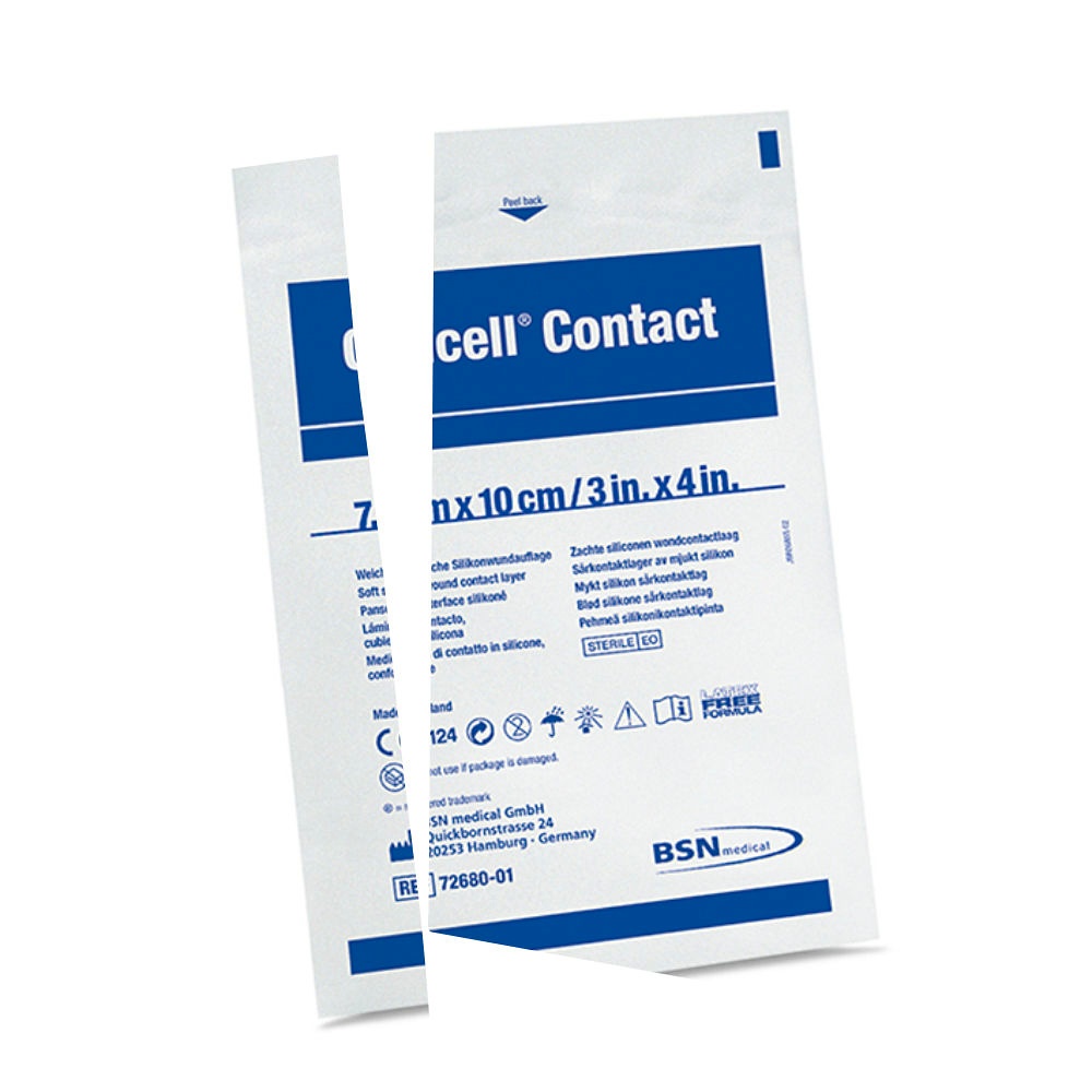 Cuticell Contact Silikonwundauflagen 7,5 x 10,0 cm, steril (5 Stck.)