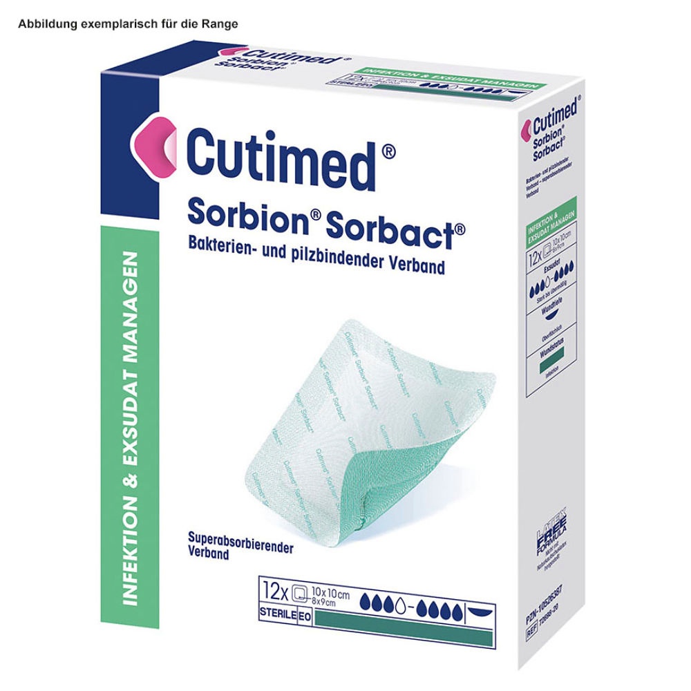 [BSN 7269821] Cutimed Sorbion Sorbact Wundverband 10 x 20 cm, steril (12 Stck.)