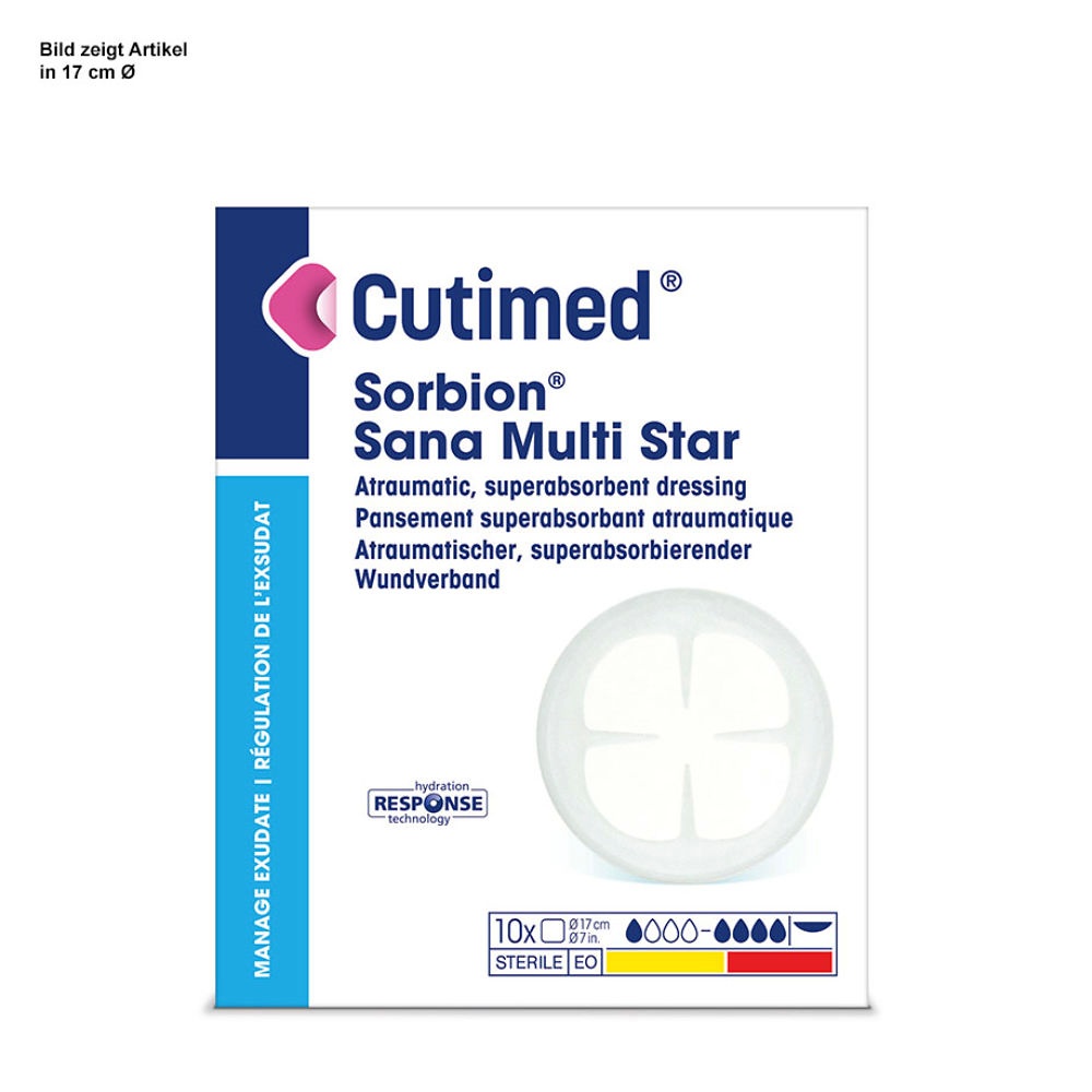 Cutimed Sorbion Sana Multi Star 11 cm Ø steril (10 Stck.)