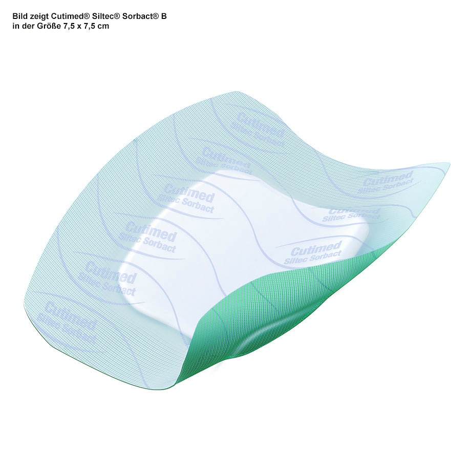 Cutimed Siltec Sorbact B Schaumverband 7,5 x 7,5 cm, steril (12 Stck.)