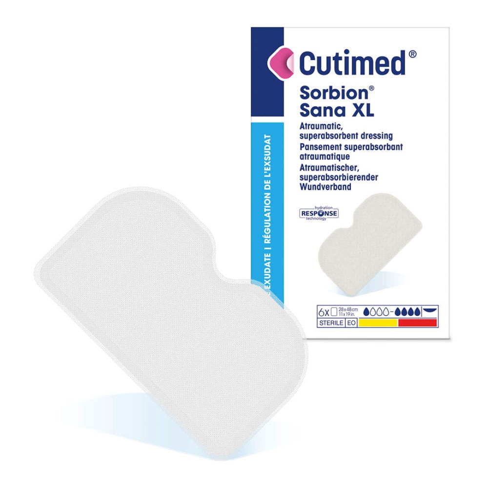 [BSN 7327801] Cutimed Sorbion Sana XL Wundauflagen 48 x 28 cm steril (6 Stck.)