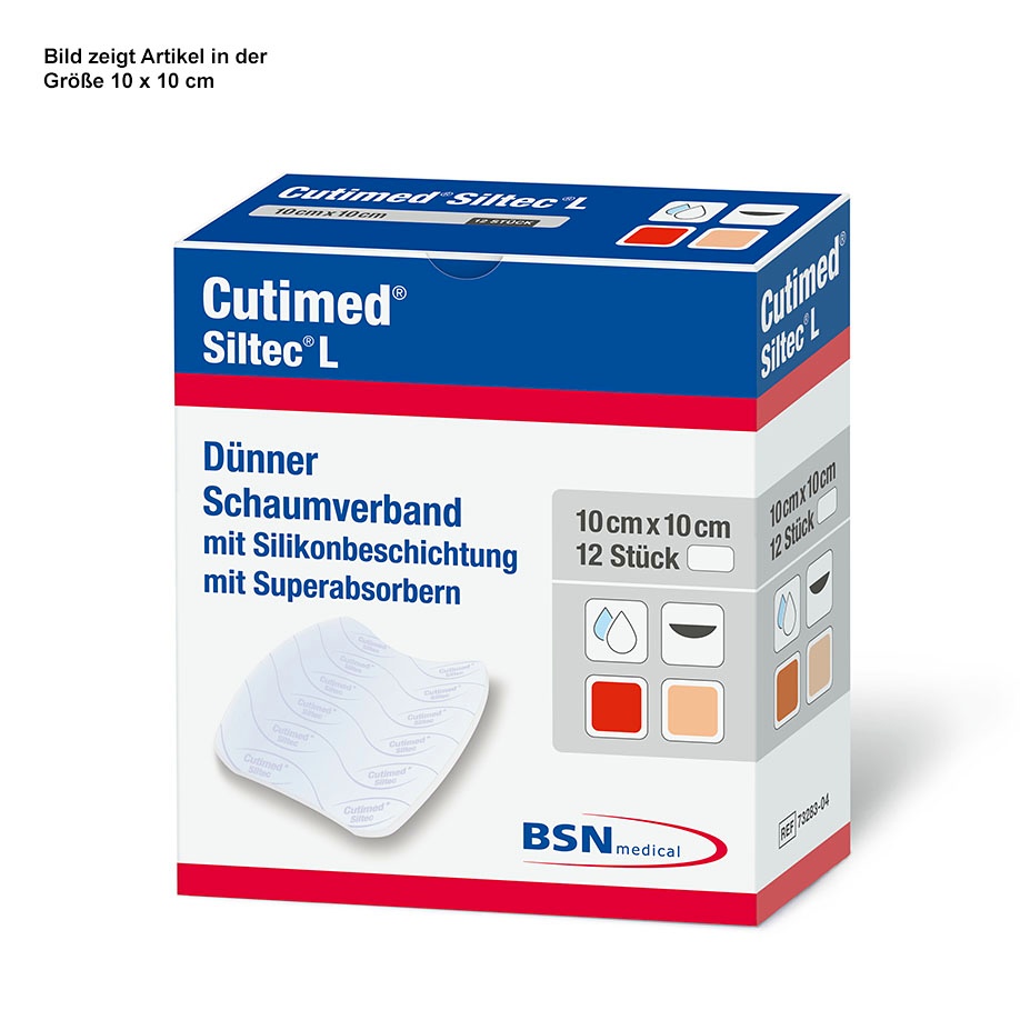 Cutimed Siltec L Schaumverband 5 x 6 cm Steril (12 Stck.)
