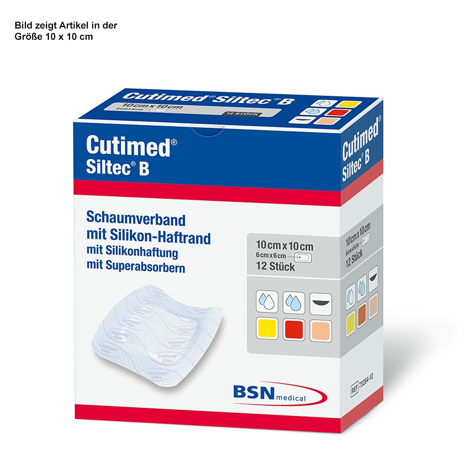 Cutimed Siltec B Schaumverband 22,5 x 22,5 cm, steril (6 Stck.)