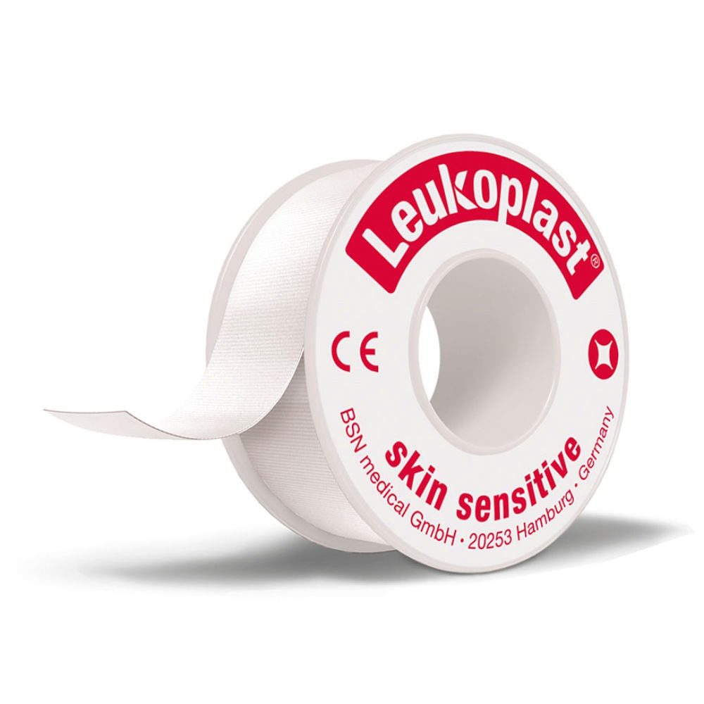 [BSN 7617500] Leukoplast Skin Sensitive Rollenpflaster Ohne Schutzring, 2,6 m x 2,50 cm, weiß
