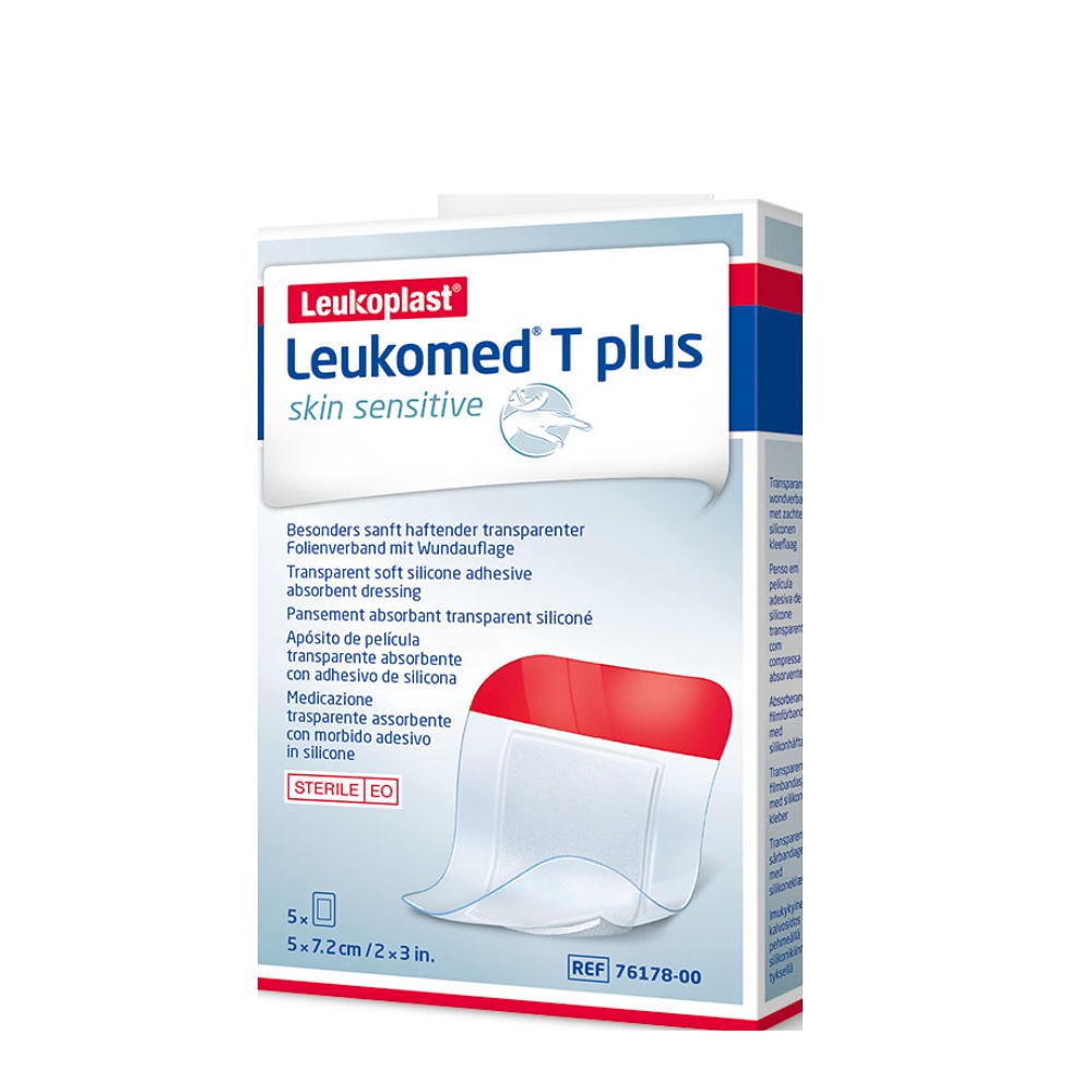 Leukomed T plus skin sensitive steril Transparentverband, 7,2 x 5,0 cm (5Stck)