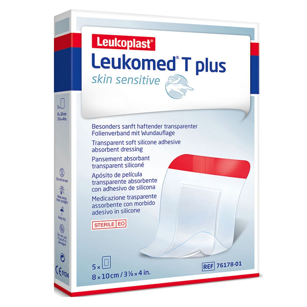 [BSN 7617801] Leukomed T plus skin sensitive steril Transparentverband, 10 x 8 cm (5 Stck.)