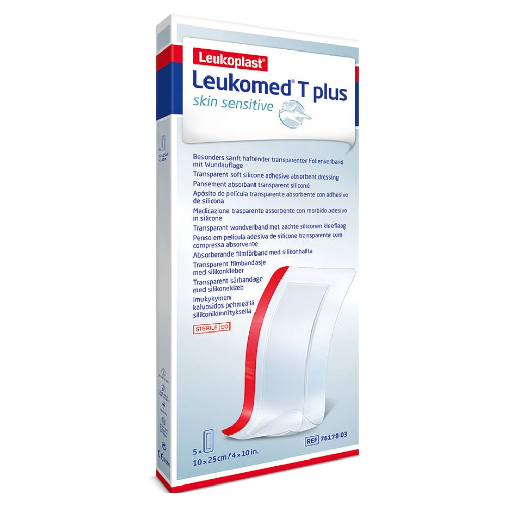 [BSN 7617803] Leukomed T plus skin sensitive steril Transparentverband, 25 x 10 cm (5 Stck.)