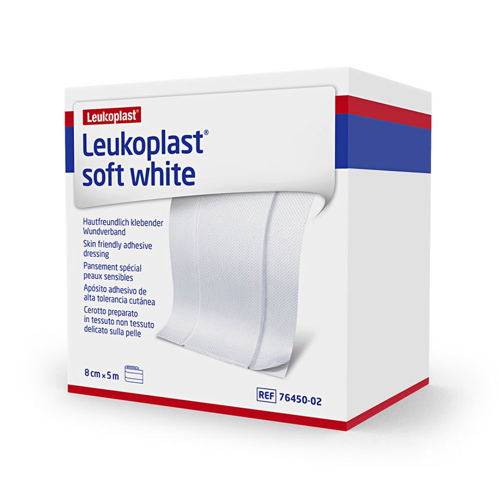 [BSN 7645002] Leukoplast soft white Wundschnellverband 5 m x 8 cm, weiß
