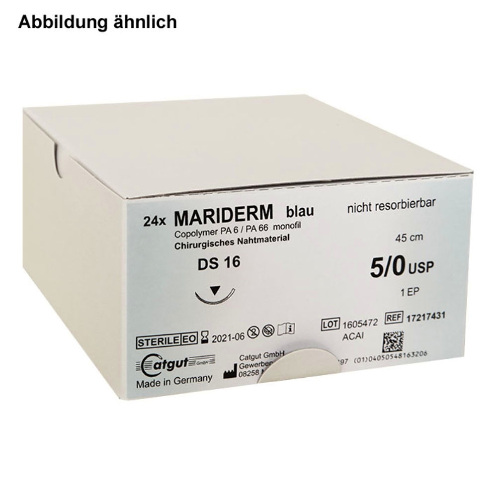MARIDERM Nahtmaterial DS 19 5/0 monofil blau