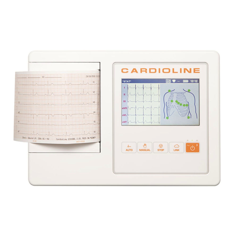 Cardioline Ruhe-EKG ECG100L 5-Touchscreen-Farbdisplay, tragbar