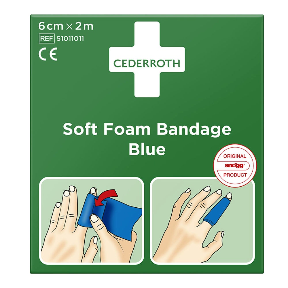 [CED 51011011] Cederroth Soft Foam Bandage Blue Selbstklebendes Pflaster 6 cm x 2 m