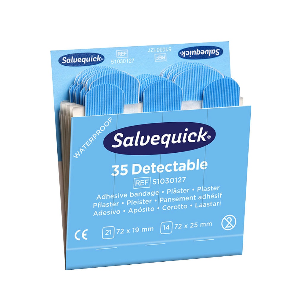 Salvequick Pflastermix Blue Detectable Refill (35 Strips)
