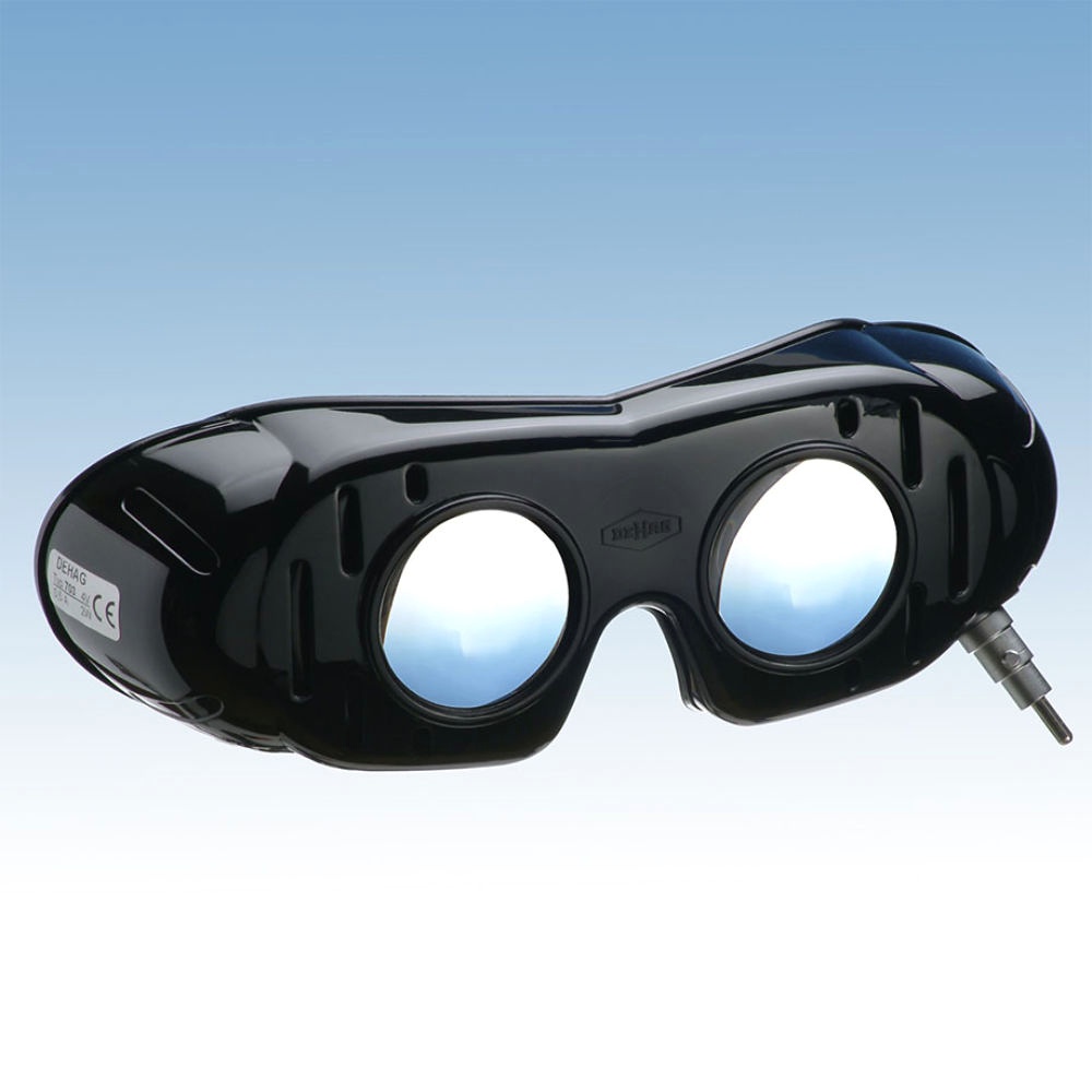Frenzel Nystagmusbrille mit Bajonettverschluss und Batteriegriff