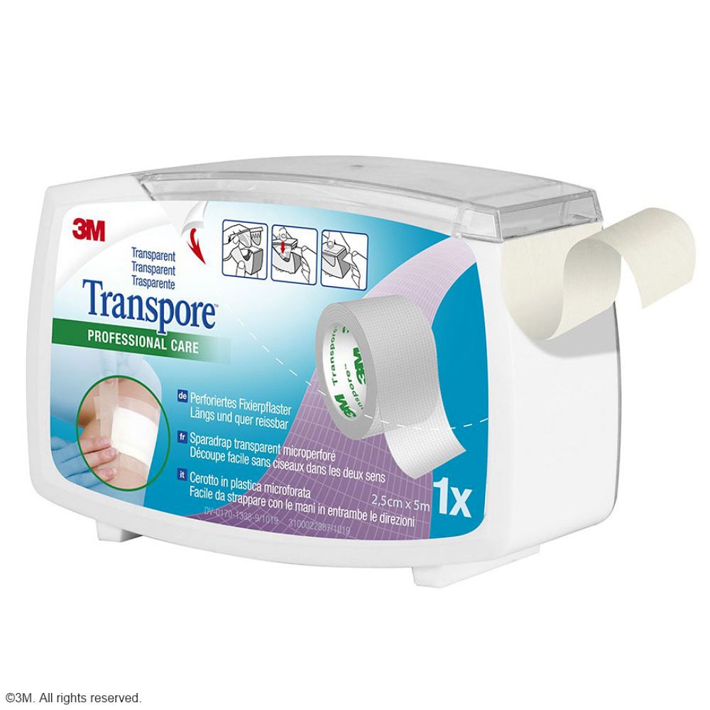 [DMM 1527NP-1SD] Transpore Fixierpflaster transparent 2,5cm x 5m