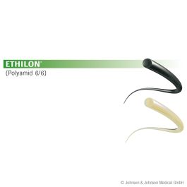 [ETH 1162H] ETHILON Nahtmaterial monofil schwarz FS3 4/0=1,5. Fadenlänge