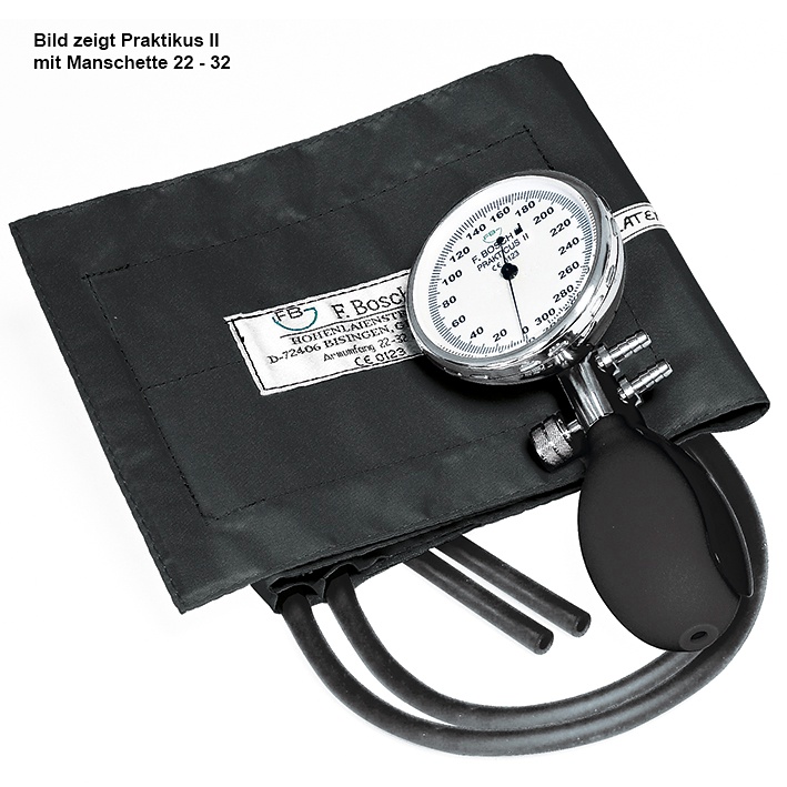 [FRB 9022.20.112] Prakticus II Blutdruckmessgerät Ø 68 mm 2-Schlauch, schwarz, kpl. Im Etui