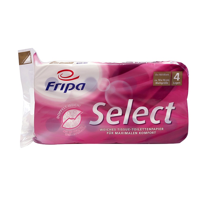 [FRI 1040801] Fripa - Toilettenpapier select, 4-lagig (6 Pack à 8 x 160 Bl.)