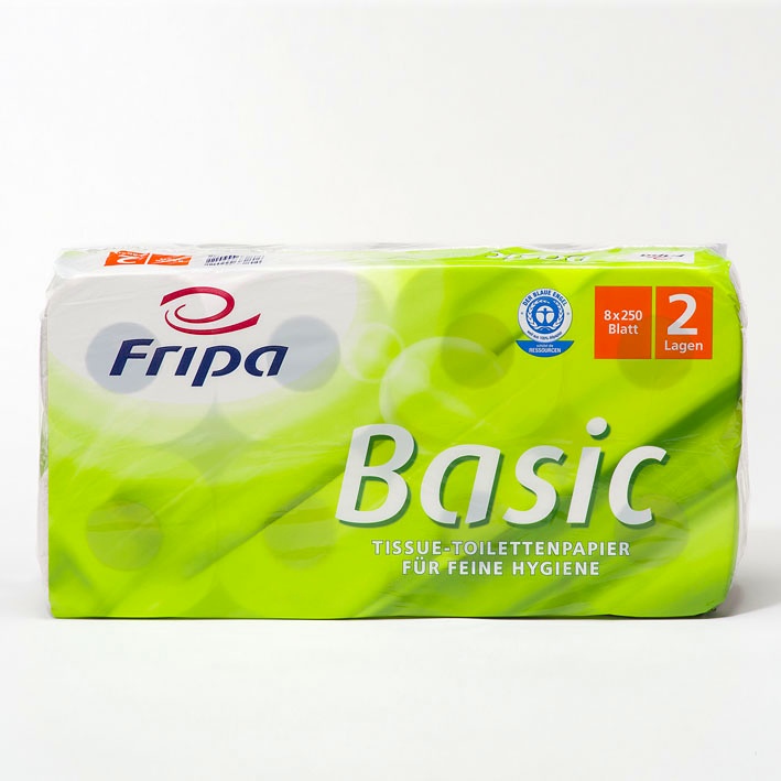 [FRI 1510805] Fripa - Toilettenpapier basic, 2-lagig (8 Pack à 8 x 250 Bl.)