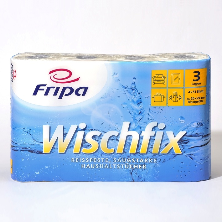 [FRI 3014006] Fripa - Wischfix Haushaltstücher 3-lagig (8 Pack à 4 x 51 Bl.)