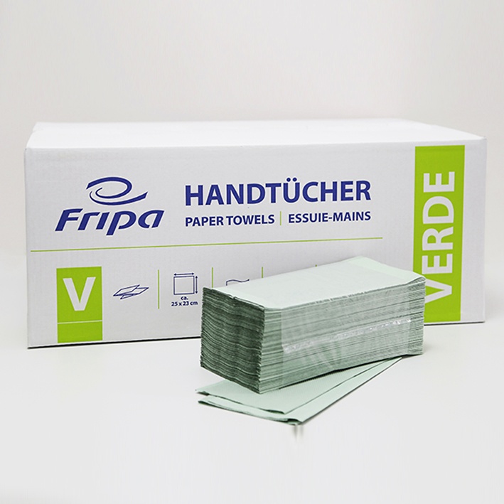 [FRI 4021101] Fripa - Papierhandtücher Verde 1-lagig Grün 25 x 23 cm (20 x 250 Stck.)