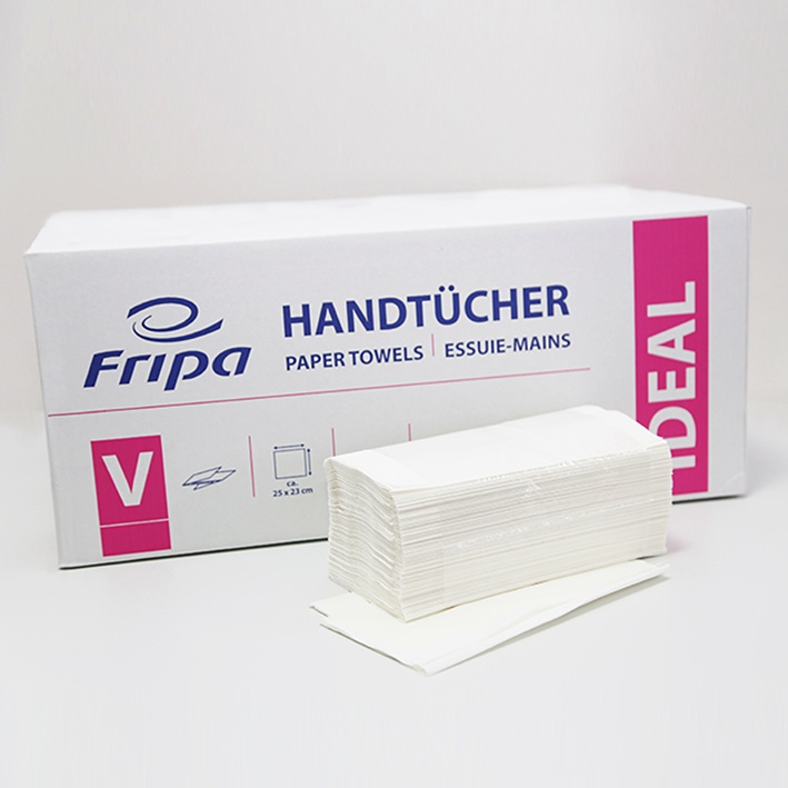 Fripa - Papierhandtücher Ideal 1-lagig Hochweiß 25 x 23 cm (20 x 250 Stck.)