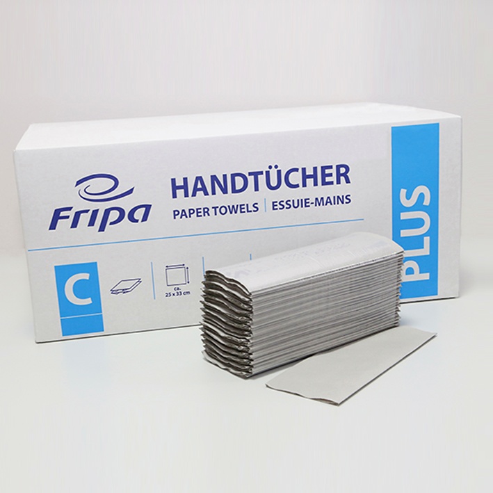 Fripa Papierhandtücher Plus 1-lagig, 25 x 33 cm, 100% Recyclingpapier