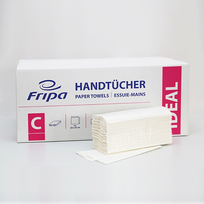 Fripa - Papierhandtücher Ideal 1-lagig Hochweiß 25 x 33 cm (20 x 180 Stck.)