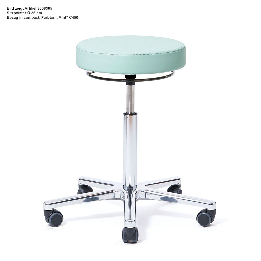 Arbeitshocker, Höhenverstellung 43-55 cm Mit Ringauslösung, ohne Fußring