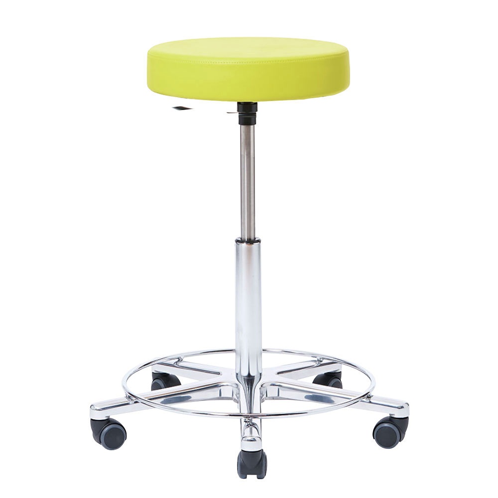 Arbeitshocker, Höhenverstellung 57-76 cm Mit Ringauslösung, mit Fußring