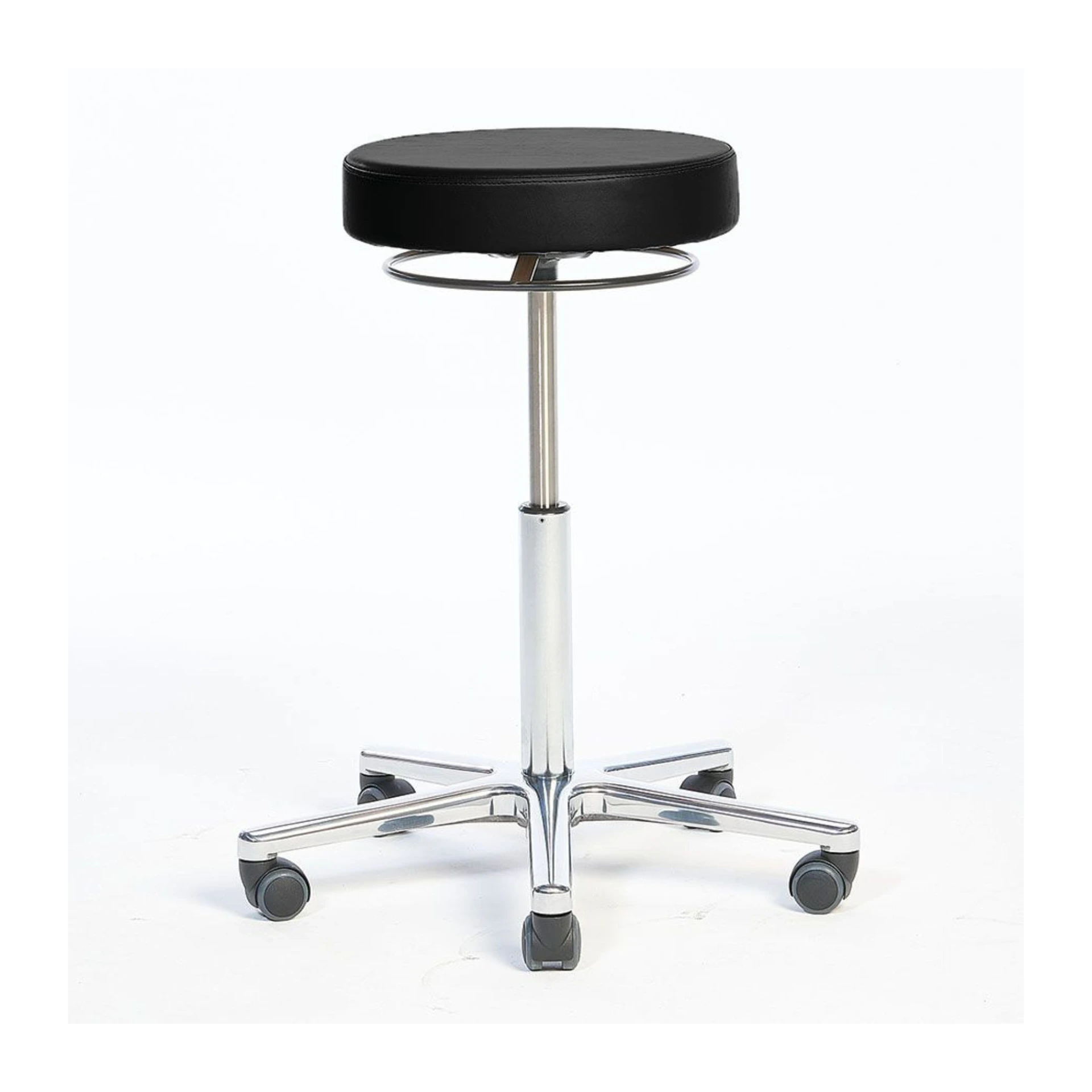 Arbeitshocker, Bezug compact schwarz Höhenverstellung 49 - 61 cm