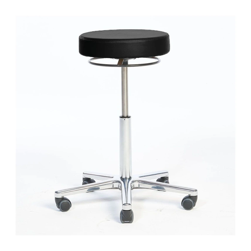 Arbeitshocker, Bezug compact schwarz Höhenverstellung 57 - 76 cm