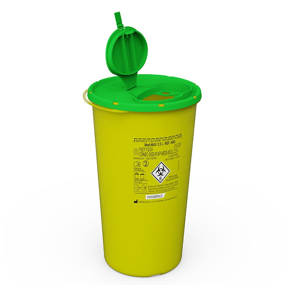 [HAE 04966] Entsorgungsboxen Medi-Müll 2.5 Ltr. Ohne Halterung (55 Stck.)