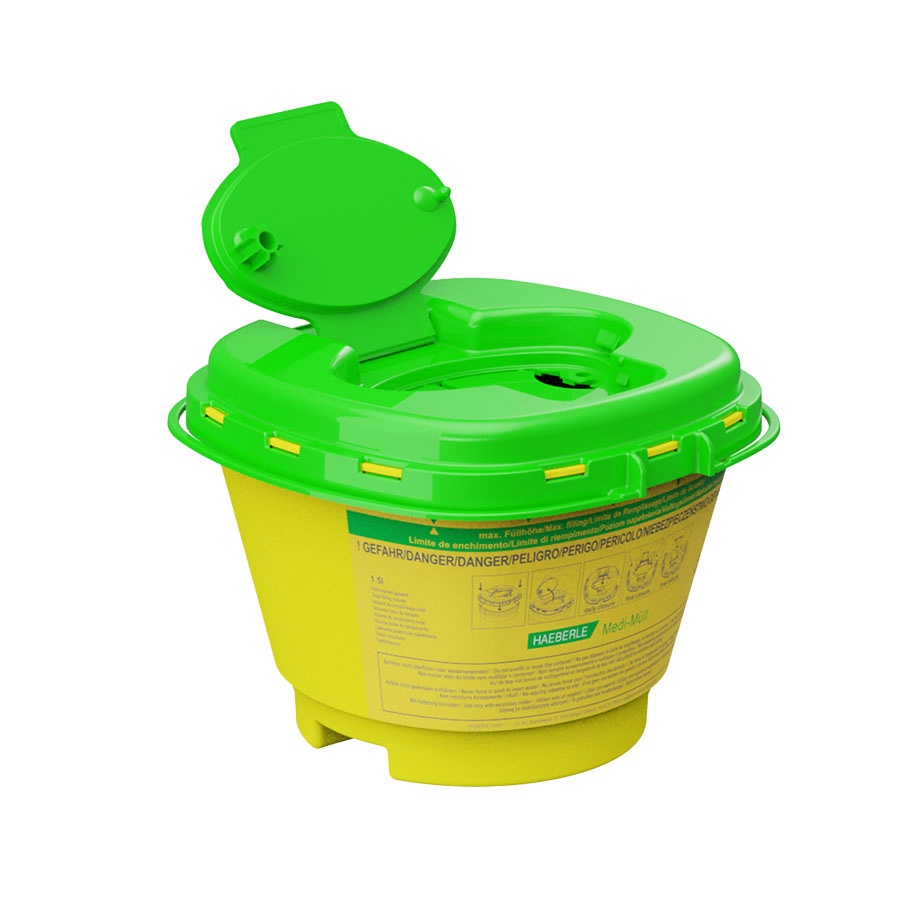 [HAE 04982] Entsorgungsboxen Medi-Müll 1,5 Ltr. Ohne Halterung (16 Stck.)