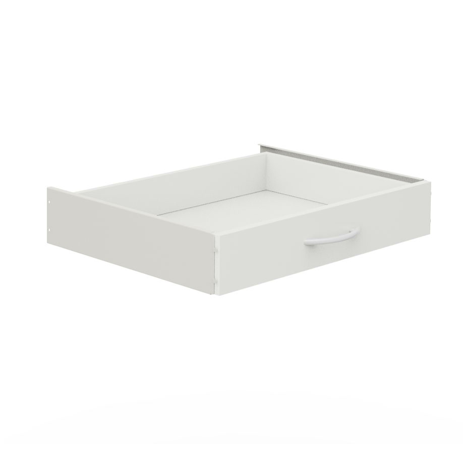 Schublade 08/16 Standard 60 weiß Mit Griff, Reling, 20 cm hoch