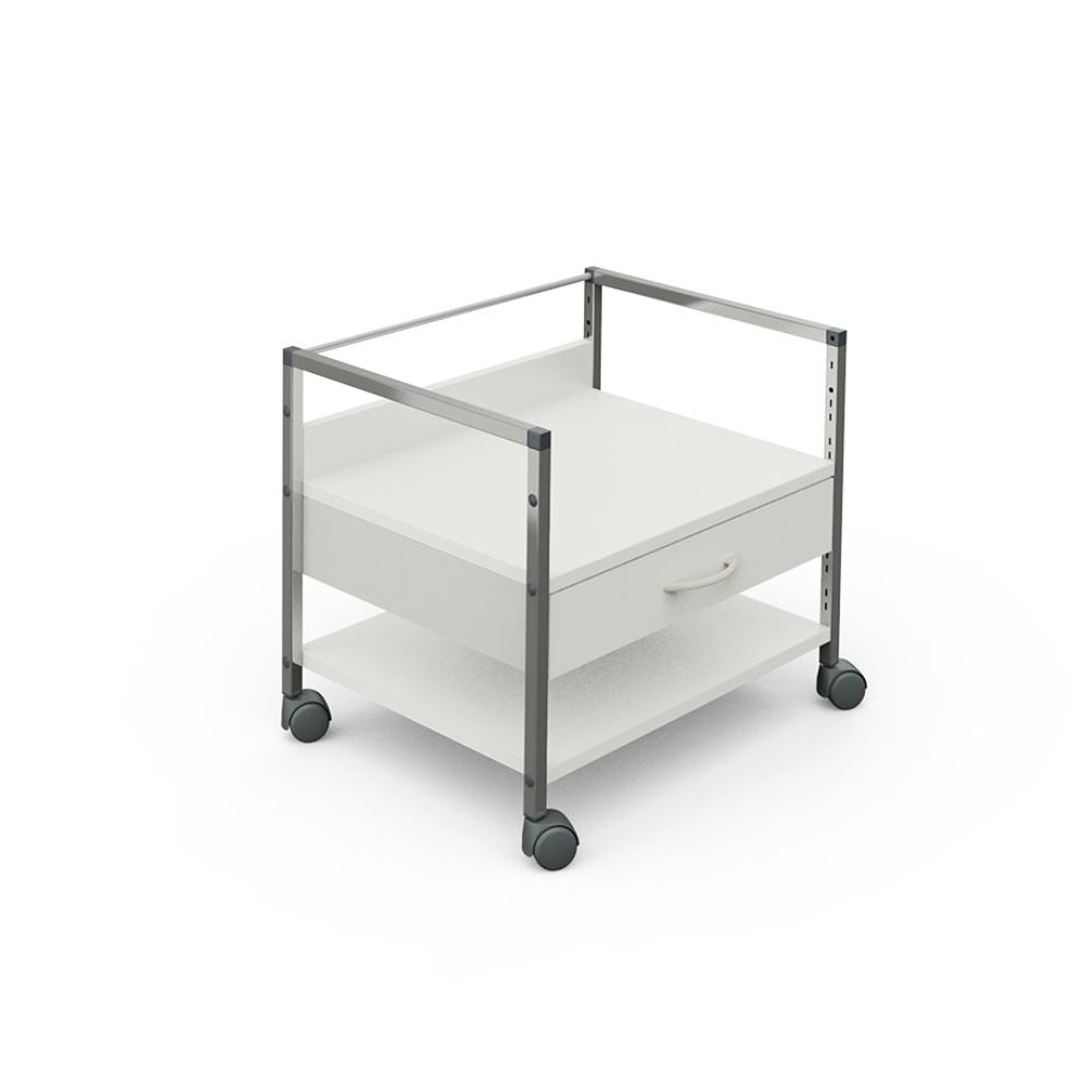 [HAE 08060] Variocar 60 Unterfahrwagen, 518 mm hoch Mit 1 Schublade, weiß