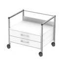 Variocar 60 Unterfahrwagen, 518 mm hoch Mit 2 Schubladen, weiß