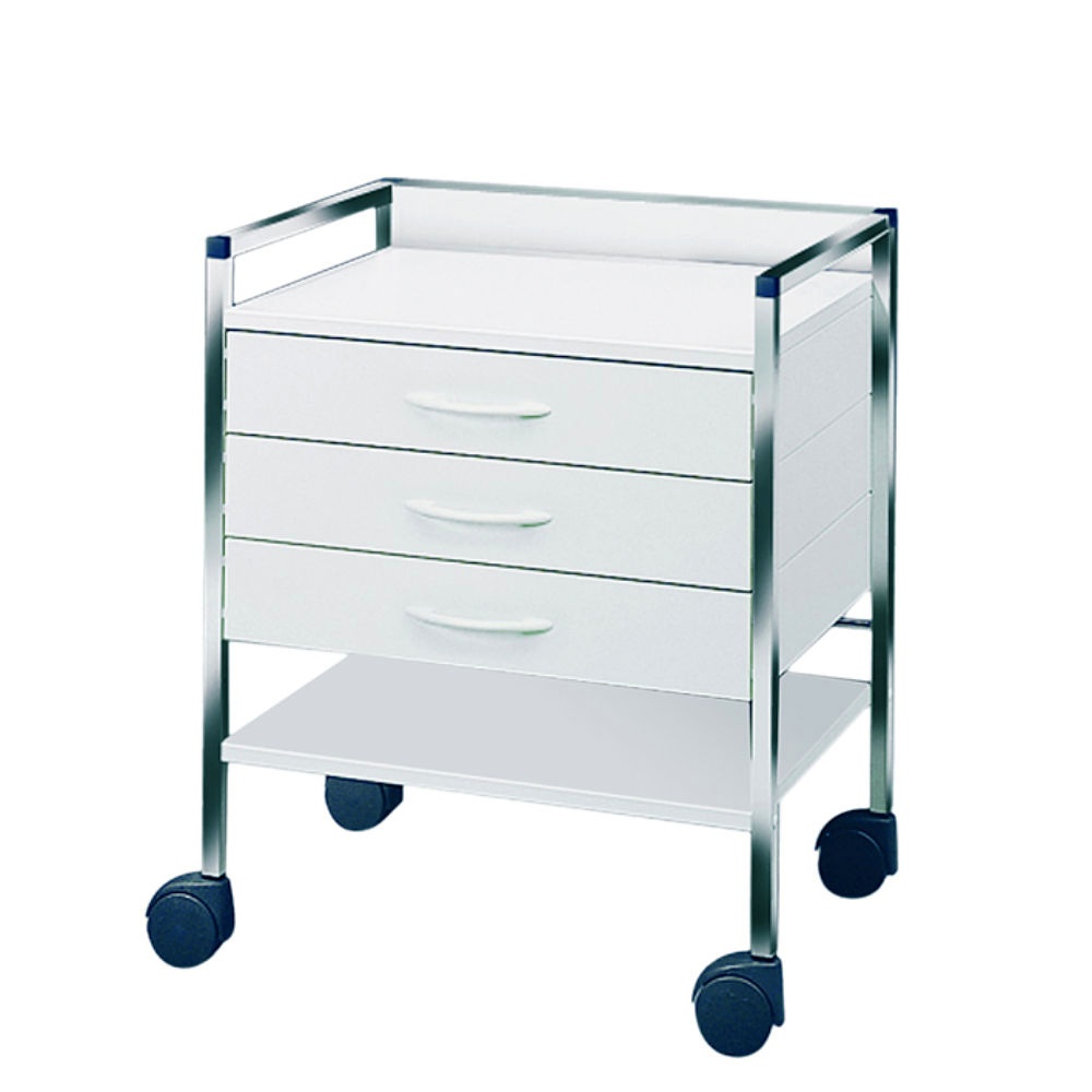 [HAE 08075] Variocar 60 Basiswagen, 733 mm hoch Mit 3 Schubladen, weiß