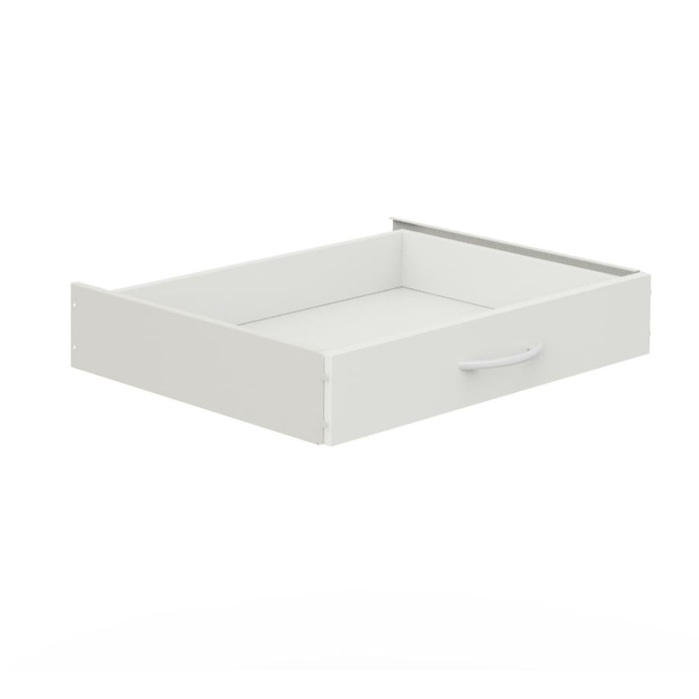 Schublade 08/16 Standard 60 weiß Komplett mit Führungen, 10 cm hoch